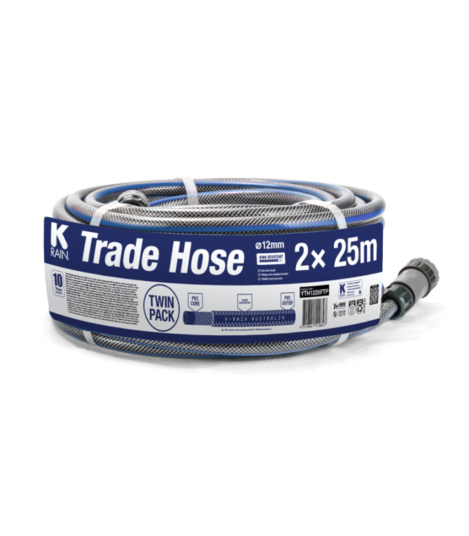 YTH1225FTP K-Rain Trade Hose 25m Twin Pack