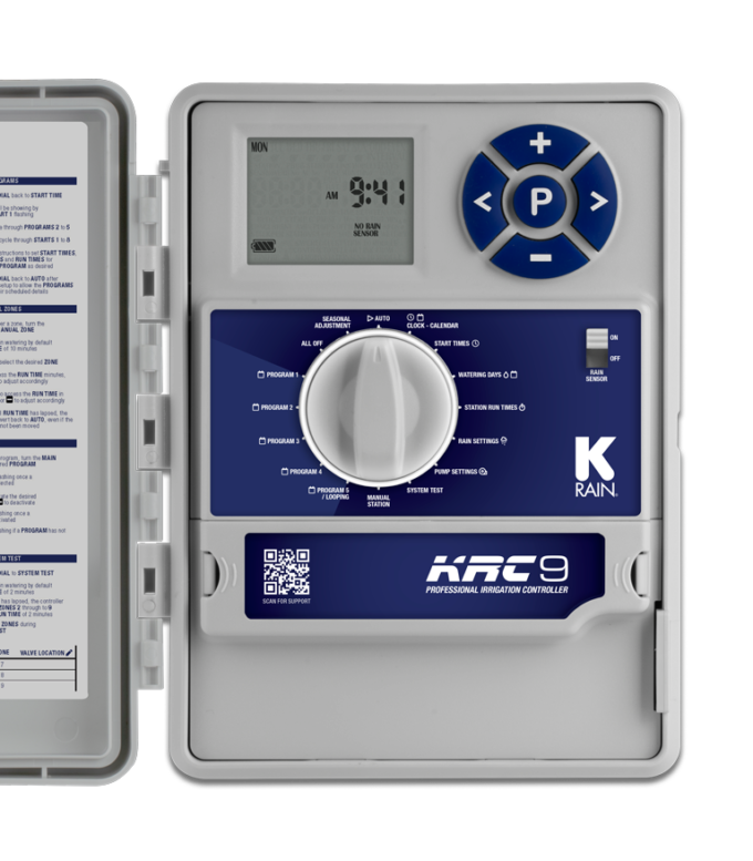 KRC9 9 zone irrigation controller cutout with door