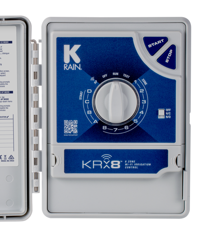 KRX8 wifi 8 zone irrigation controller cutout with door