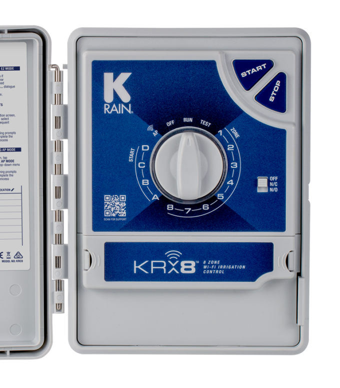 KRX8 wifi 8 zone irrigation controller cutout with door