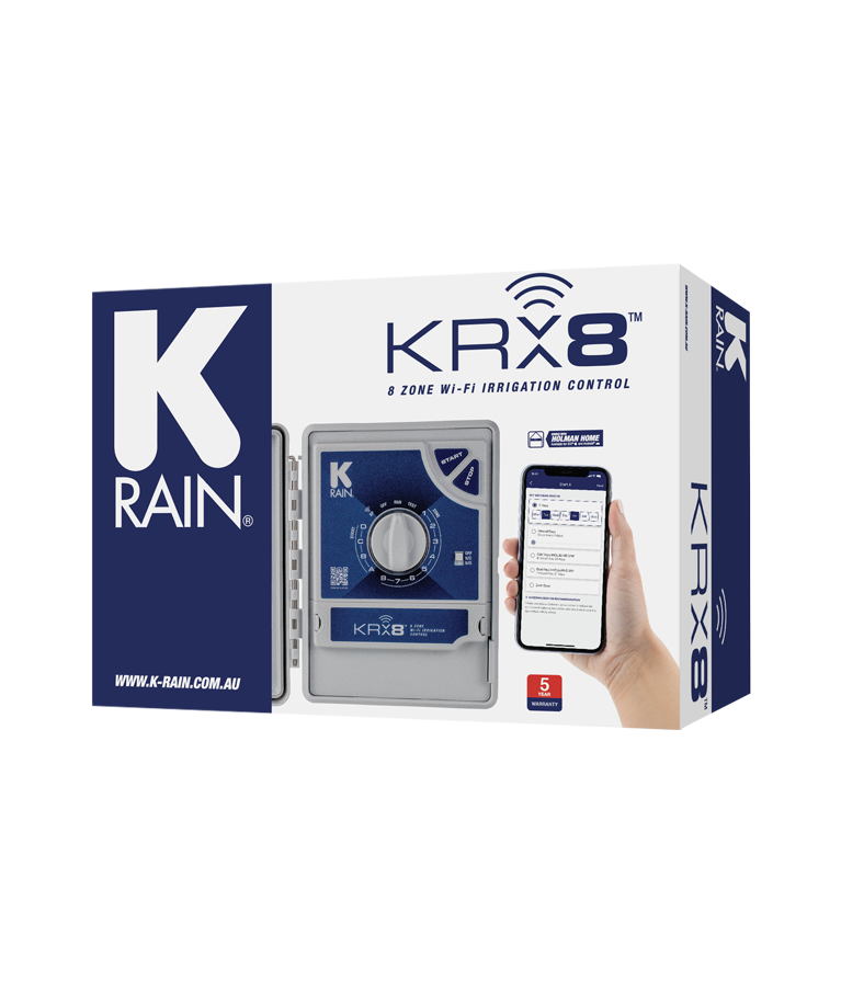 KRX8 wifi 8 zone irrigation controller packaging