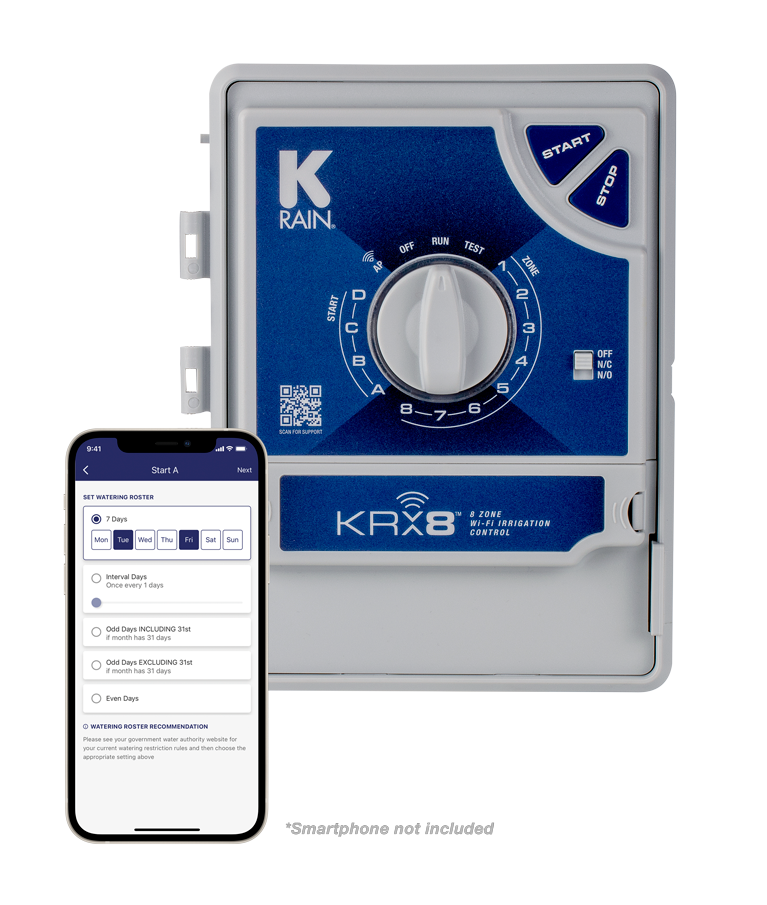 KRX8 wifi 8 zone irrigation controller with smartphone